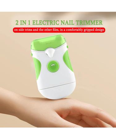 2 in 1 Electric Nail Cutter & Nail File for Newborns & Adults - Green Electric Nail Trimmer & Clipper | Safe & Easy Grooming - Buy Online on GoSupps.com