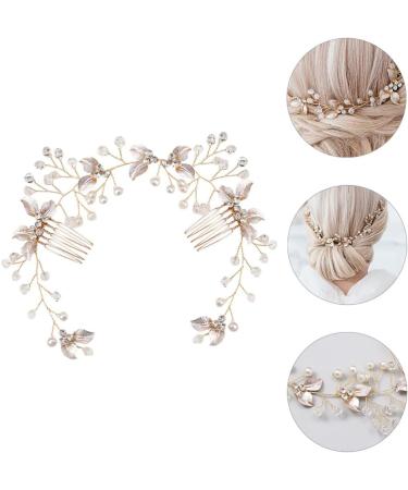 PHENOFICE Pearl Floral Hair Accessories Bride Hair Comb Clip Bridesmaid Headwear Hair Vine Crystal Bridal Headpieces Crystal Bridal Headpieces Pearl Hair Accessories for Women and Girls - Buy Online on GoSupps.com