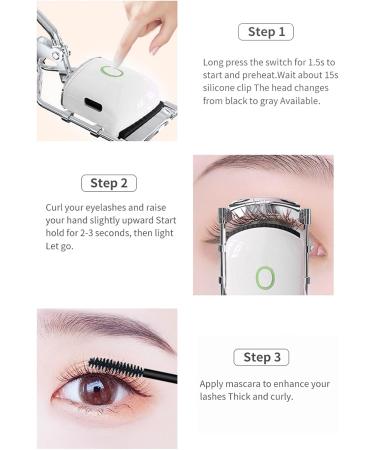Heated Eyelash Curlers Rechargeable Electric Eyelash Curler for Curling and 24H Long Lasting for Makeup Beauty Gifts - Buy Online on GoSupps.com