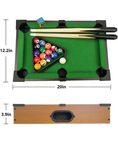 Benfu Mini Table Billiards Game Set - Includes Pool Table, 15 Colorful Balls, Cue Ball, Sticks, Chalk & Triangle - Perfect for Home and Office Desktop Fun - Buy Online on GoSupps.com