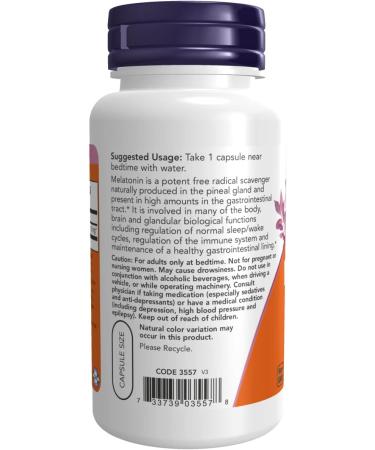 Now Melatonin 10mg 100 Veg Capsules 100 Count - Buy Online on GoSupps.com