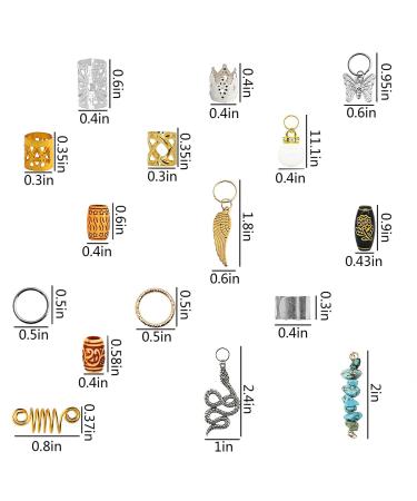 215 PCS Hair Charms Rings Beads Cuffs for Braids | Dreadlock Accessories & Clips - Multicolor - Buy Online on GoSupps.com