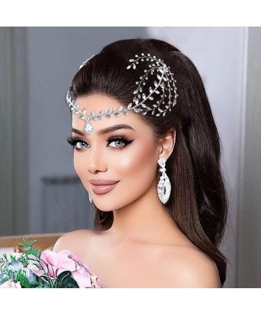Bridal Headpieces for Wedding Rhinestone Headband Forehead Headband Headpiece Hair Accessories for Bride Silver Rhinestone Headpiece - Buy Online on GoSupps.com