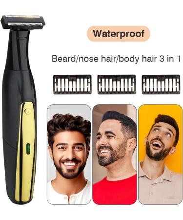 Men's Beard Trimmer Electric Shaver IPX6 Waterproof Nose Hair Trimmer for Men 5-in-1 Trimmer for Face and Head Hair Shaving Gifts for Husband Father Boyfriend - Buy Online on GoSupps.com