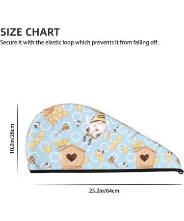 Quick-Dry Hair Towel Wrap with Button | Cute Gnome Bee Design | Hair Drying Towel Turban for Fast Absorption - Buy Online on GoSupps.com