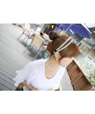 Double Row Flower Headband Pearl Headwear Elastic Hair Band Sunflower Hair Accessory - Buy Online on GoSupps.com