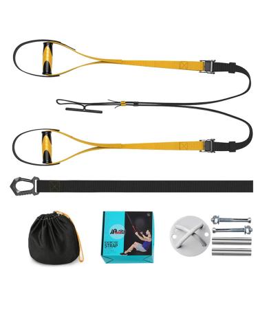Hanging Training Belt Fitness Equipment Elastic Band Fixed Disk Pull Rope Pull-up Auxiliary Belt Resistance Band Lose Weight Strength Training (Yellow)