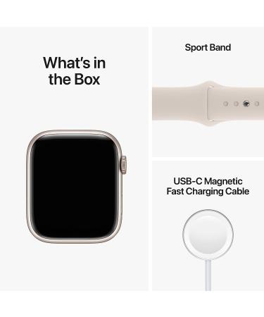 Apple Watch Series 8 GPS 45mm Starlight Smart Watch with Sport Band - S/M | Fitness Tracker, Blood Oxygen & ECG Apps, Always-On Retina Display | Water Resistant | 45mm Starlight Aluminum Case | 140-190mm wrists - Buy Online on GoSupps.com