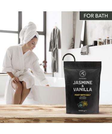 Luxury Jasmine & Vanilla Foot Bath Salt 1000g - Natural Sea Salt Blend for Pedicure Relaxation & Aromatherapy - Essential Oils for Ultimate Foot Care - Buy Online on GoSupps.com