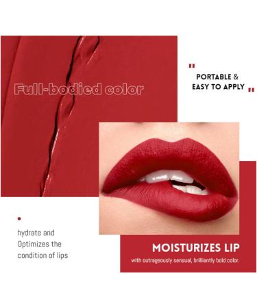 2 Pack Semi-Matte Liquid Lipstick Tinted Red Lip Gloss Moisturizing Lip Plumping Nude Color Lipstick for Women Girls Lightweight Finish Non-Sticky Long Lasting - Buy Online on GoSupps.com