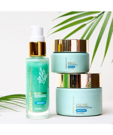 Serious Skincare Ultra-Mare Pure Marine Infusion Trio | Anti-Aging Serum Facial Cream & Eye Cream with Algae & Plankton Extracts Global Shipping - Buy Online on GoSupps.com