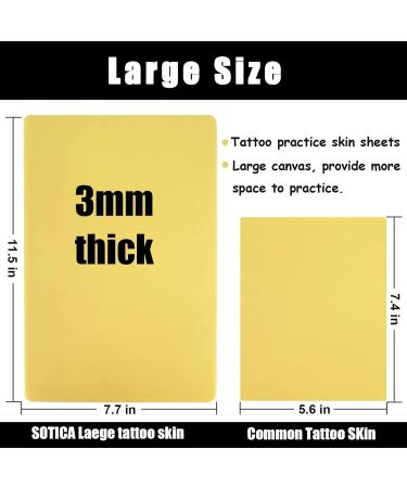 SOTICA 3MM Blank Tattoo Skin - 5PCS Double Sided 8x12 Fake Tattoo Practice Skins for Beginners and Experienced Artists - Tattoo Supplies Pack of 5 - Buy Online on GoSupps.com
