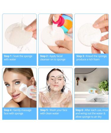20 Count Natural Facial Cleansing Sponges for Professional Makeup Removal and Spa Facials - Reusable Cellulose Soft Cosmetic Sponges for Exfoliation and Skin Massage - Buy Online on GoSupps.com