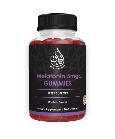 Iman Vitamins Halal Melatonin Gummies | 2.5 mg - 5 mg | Sleeping and Sleep Support | Natural Vegetarian Non-GMO Gluten-Free Gelatin-Free | for Ault Men and Women | 45-90 Servings