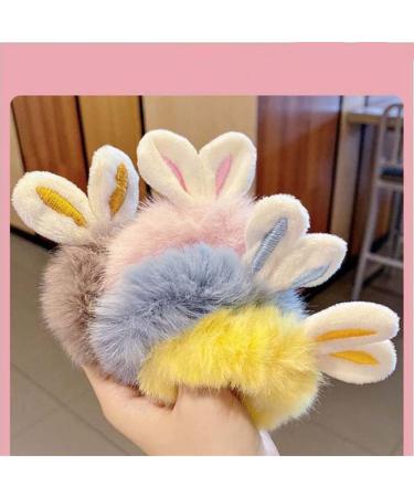 8-Piece Rabbit Ears Plush Hair Ties | Fluffy Elastic Hair Bands for Women & Girls | Perfect Christmas Hair Accessories - Buy Online on GoSupps.com