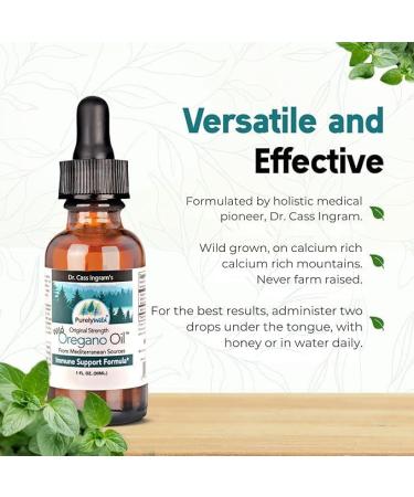PURELY WILD Dr. Cass Ingram's Extra Power Oregano Oil from Mediterranean Sources Immune Support Supplement Oil of Oregano Drops Non-GMO Wild-Harvested 432 Servings 1 fl oz - Buy Online on GoSupps.com
