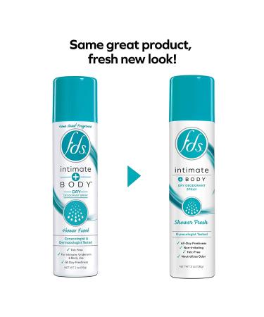 FDS Intimate Deodorant Spray 2oz (Pack of 3) | Shower Fresh Feminine Spray for Freshness & Odor Protection | pH-Balanced, Talc-Free, Gynecologist Tested - Buy Online on GoSupps.com