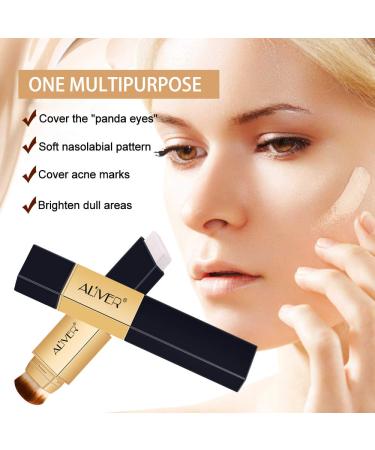 Color Changing Foundation Stick and Concealer with Brush - Full Coverage for Dark Circles, Pores, Acne Marks, and Fine Lines - Waterproof and Sweatproof - Perfect for Creating Nude Makeup - Buy Online on GoSupps.com