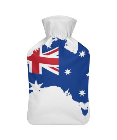 British Flag Hot Water Bottle With Cover Plush Bed Bottle Hand Warmer For Adults And Children 26.5X15.3cm