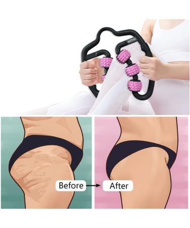 MZDXJ Fit Roller Pro Six-Wheel Fascia Muscle Roller - Relieve Muscle Soreness, Reduce Cellulite - Deep Tissue Massage Roller (Black/Pink) - Buy Online on GoSupps.com