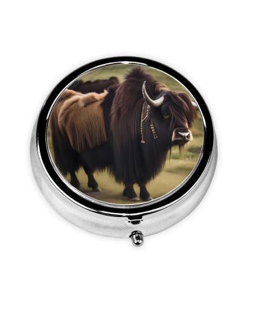 Mighty Highland Yakround Pill Box 3 Compartment Round Pill Box Organizer Portable Travel Pill Box for Traveling.