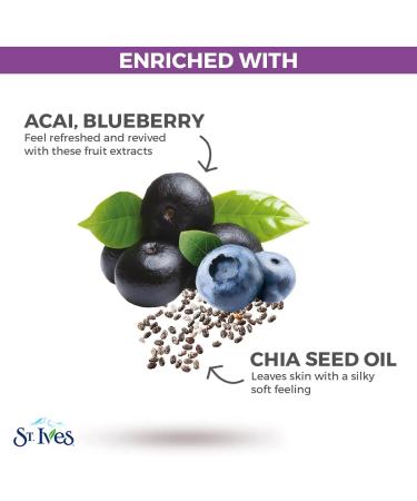 St Ives 23 ml Sheet Mask Revitalising Acai Blueberry and Chia Seed Oil (Single) - Buy Online on GoSupps.com