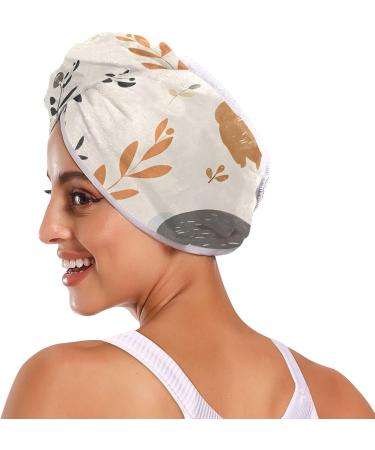 Black Rabbit Leaf Hair Towel 2 Pack - Super Absorbent Quick Dry Hair Turbans for Women & Girls | Durable Button Twisty Wrap Hair Drying Towels - Buy Online on GoSupps.com