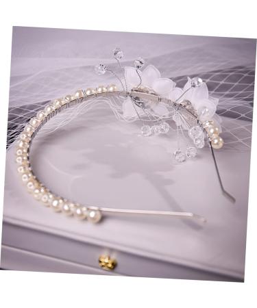 MUSISALY Pearl Headband Pearl Trim Headband for Wedding Crystal Tiara Wedding Decor Pearl Tiara Bridal Elegant Pearls Headband Hair Decor Zinc Alloy Ornaments Fine White - Buy Online on GoSupps.com