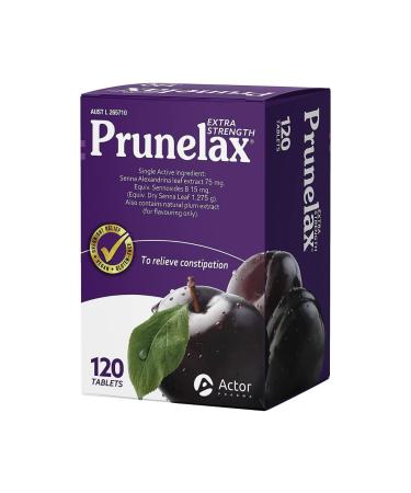 Prunelax Tablets - Extra Strength Natural Laxative Supplement Containing High Strength Senna for Constipation Relief & Restore Normal Bowel Motion-120 Tablets