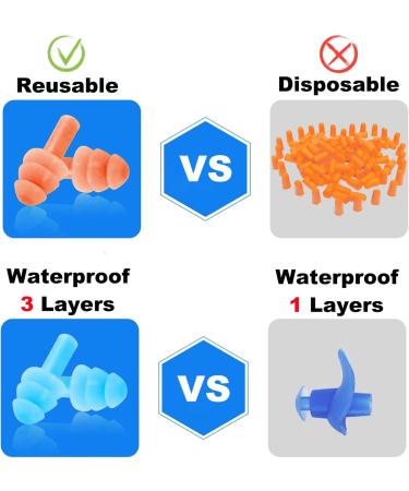 6 Pieces Silicone Soundproof Earplugs | Swimming & Hearing Protection | Noise Blocking Ear Plugs with Storage Box - Buy Online on GoSupps.com