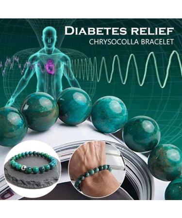 2Pcs Diabetes Chrysocolla Bracelet Blood Sugar Control Bracelet 8mm Round Energy Beaded Bracelet for Anxiety Stress Diabete Relief - Buy Online on GoSupps.com