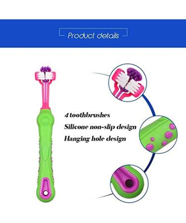 4 Packs Dog Toothbrush Triple Head Dog Toothbrush Kit Multi-Angle Dog Teeth Cleaning Brushes for Pet Dental Care Removing Bad Breath Tartar for Dog Clearing Mouth - Buy Online on GoSupps.com