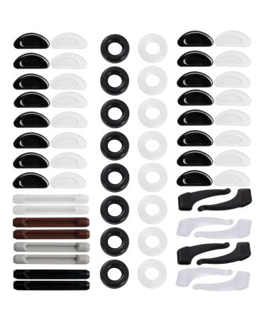 Yoosso 24 pairs of glasses anti -slip silicone round glasses holder elastic glasses ear pads glasses ear hook glasses anti -slip cover for reading glasses sunglasses (black white gray brown)