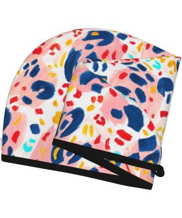 Hand Painted Abstract Leopard Print Microfiber Hair Towel | Super Absorbent Quick Dry Wrap for Long Curly & Thick Hair - Buy Online on GoSupps.com