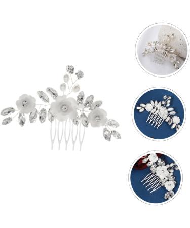 minkissy Bride Hair Comb Wedding Hair Side Comb Floral Hair Comb Bridal Hair Side Comb Bridal Hair Accessories Hair Side Comb White Miss Soft Pottery Metal Twist - Buy Online on GoSupps.com