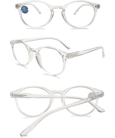 Koosufa Anti-Blue Light Reading Glasses for Men & Women - Spring Hinge Round Visual Aid - Anti-Fatigue Lens 1.0 to 4.0 | International Shipping - Buy Online on GoSupps.com