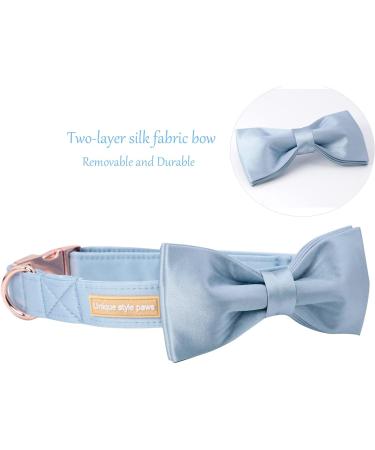 Buy Unique Style Paws Blue Satin Dog Collar - Adjustable Pet Collar for XS Dogs - Perfect Gift for Male & Female Puppies - Buy Online on GoSupps.com