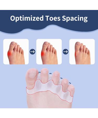 ZnnaYoha Soft Gel Toe Separators (4 PCS) - Bunion Corrector for Foot Pain Relief - Universal Size - Buy Online on GoSupps.com