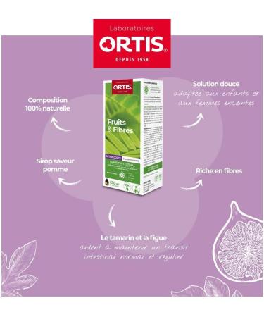 Ortis - Fruits & Fibers Gentle Action Syrup 250ml - Food Supplement to Maintain Regular Intestinal Transit - Suitable for the Whole Family - 100% Natural Fig Based - Buy Online on GoSupps.com