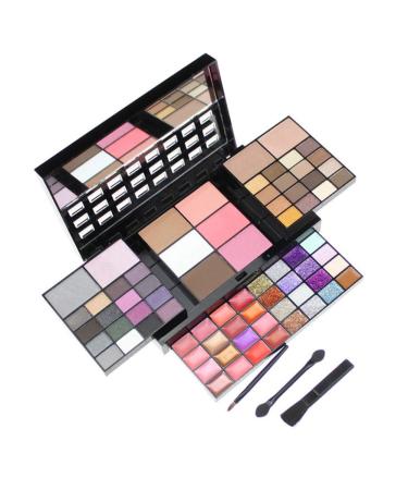 TRIEtree 74 Colors All In One Makeup Kit 36Colors Eyeshadow Palette 16 Color Lipstick 12 Color Glitter and Mirror Trimming Blush for Teenagers  Women or Starters