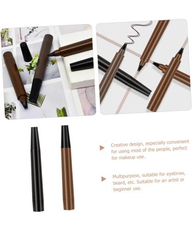 TOVINANNA 2pcs Beard Pencil Filler for Men Womens Eyebrow Pencil Micro Fork Eyebrow Pencil Artificial Fiber - Buy Online on GoSupps.com