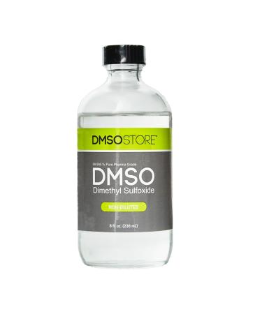 DMSO 8 oz. Liquid in a Glass Bottle Pure 99.995% Pharma Grade Non-Diluted Low Odor Dimethyl Sulfoxide
