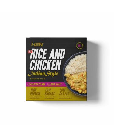 HSN Hindu Style Chicken Rice Prepared Dish | 420 Grams | Ready to Heat & Take | High Protein Low Calorie | Healthy & Rich Foods