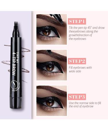 2024 New Magic Eyebrow Pencil Waterproof Microblading Eyebrow Pencil Contouring Pen 4 Tipped Precise Brow Pen Fine Stroke Microblading Eyebrow Pencil Creates Natural Makeup Effect (E-5Pcs) (E-dark brown One Size) One Size E-dark Brown - Buy Online on GoSupps.com