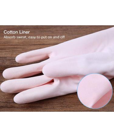 Alimat Plus Reusable Cleaning Gloves Latex Free - 3 Pack Medium Size for Dishwashing, Laundry, Gardening - Waterproof Household Gloves in Pink, White, Blue - Buy Online on GoSupps.com