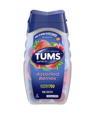 Tums E-X Berries Size 96s Tums Extra Strength Assorted Berries Calcium & Antacid
