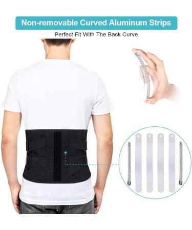 Adjustable Lumbar Belt for Herniated Disc & Sciatica Pain Relief - Breathable Mesh Curved Aluminum Strips Dual Adjustable Closure (Black L - Buy Online on GoSupps.com