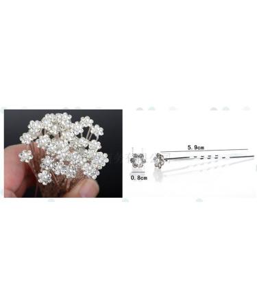 Miaoo 40-Piece Rhinestone & Pearl Hair Pins Set - Elegant White Everyday Accessories - Buy Online on GoSupps.com