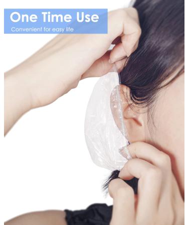 200 Pack Disposable Ear Covers for Shower - Waterproof Plastic Ear Protectors - 15cm Ear Shower Caps for Hair Dye - Buy Online on GoSupps.com