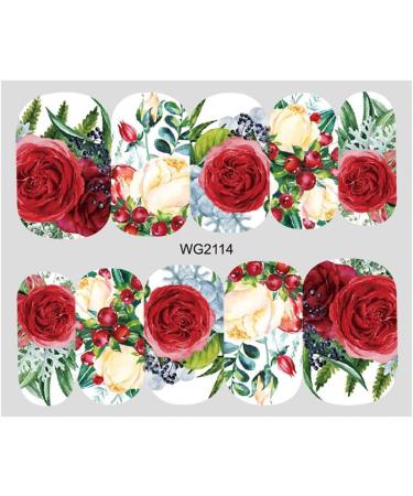 Decoration Summer Butterfly-shape Leaf Sliders Leaves Nail Sticker Rose Transfer Decal Flower Nail Water Stickers(WG2117) - Buy Online on GoSupps.com